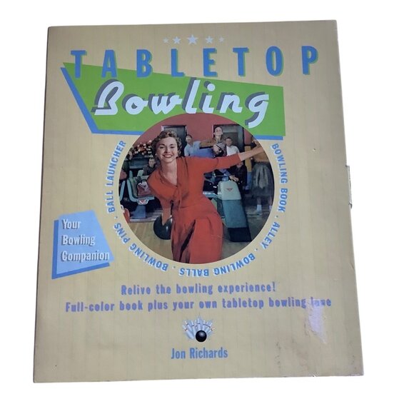 Tabletop Bowling Set Jon Richards Full-Color Book & Accessories NEW - Picture 1 of 7